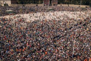 Eagle eye view of the demonstration